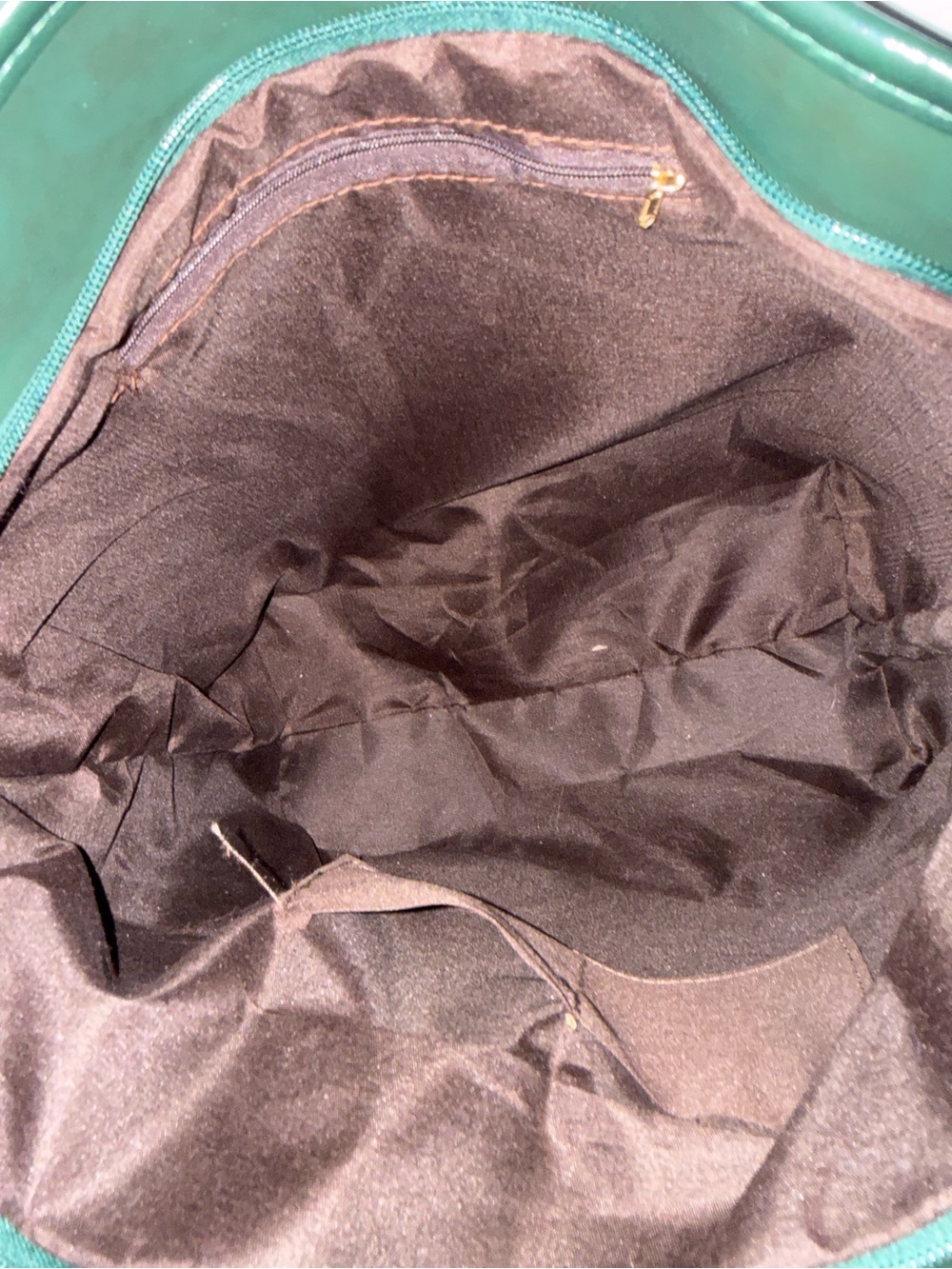 Croc-Embossed Dark Green Leather Tote - Picture 7 of 7